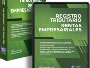 Portada del libro Registro Tributario Rentas Empresariales mostrando el título y detalles de la edición.